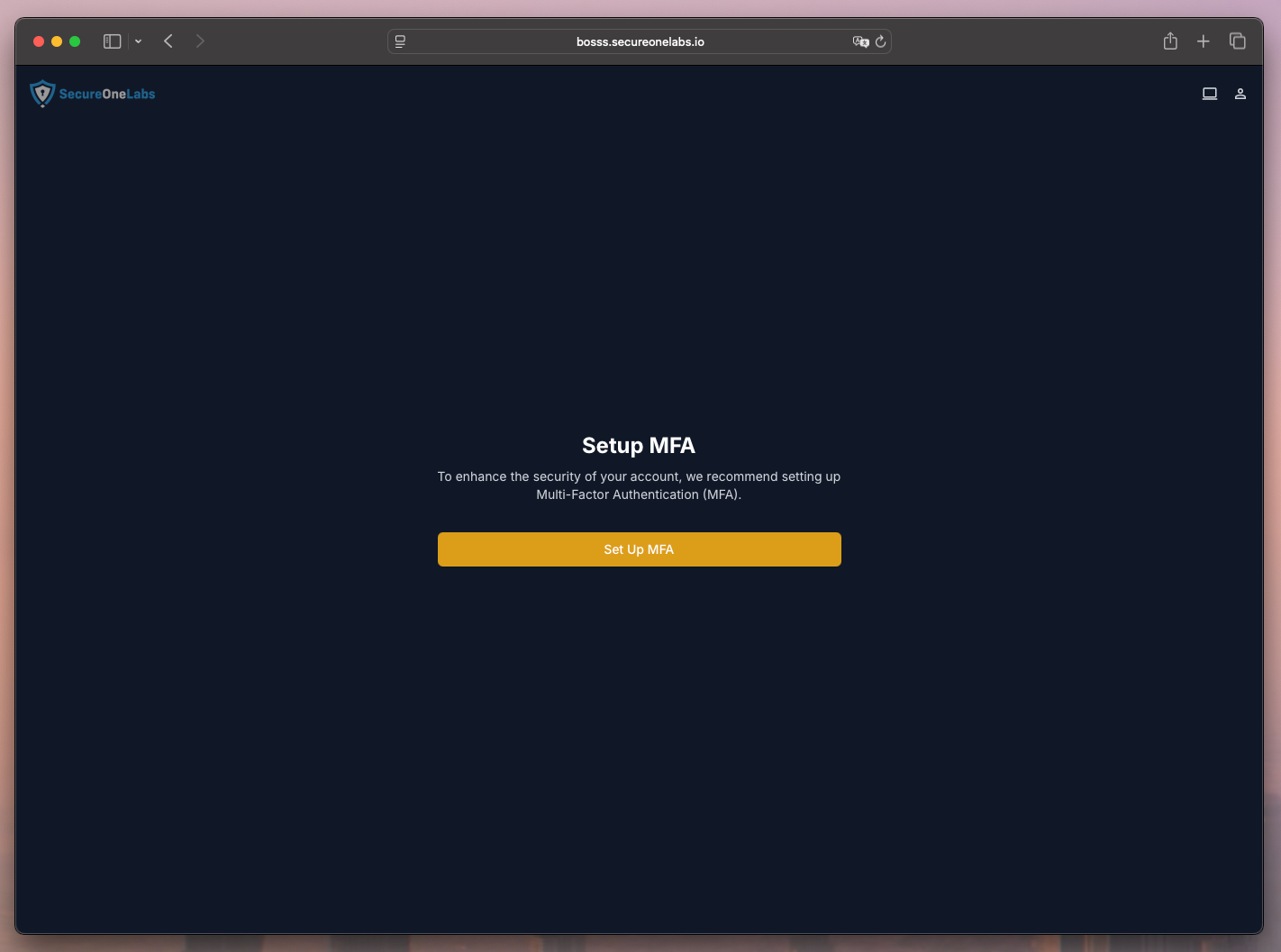 Setup MFA screenshot